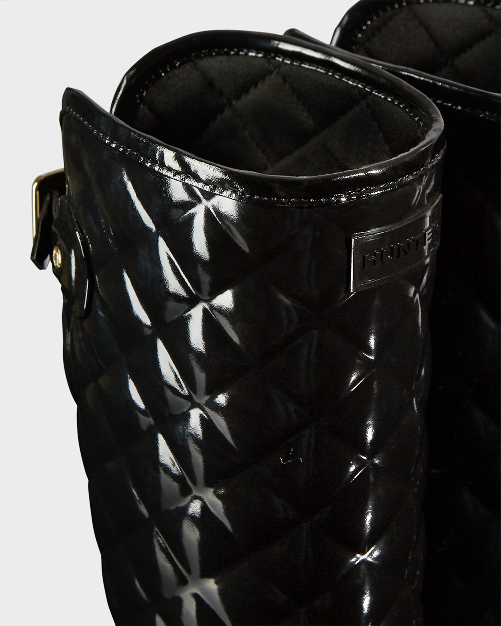 Hunter Refined Slim Fit Adjustable Quilted Tall Rain Boots - Shop Online Womens Black - KOHERF793